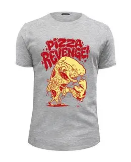 Заказать мужскую футболку в Москве. Футболка базовая Pizza Revenge от Leichenwagen - готовые дизайны и нанесение принтов.