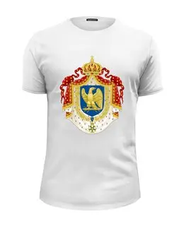 Заказать мужскую футболку в Москве. Футболка базовая Герб Франции 1804-1814 от Александр  - готовые дизайны и нанесение принтов.