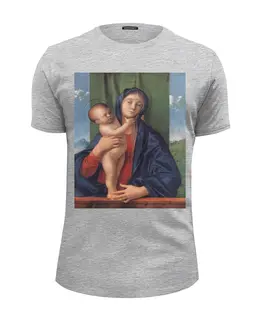 Заказать мужскую футболку в Москве. Футболка базовая Giovanni Bellini - Madonna with the Child 2 от KinoArt - готовые дизайны и нанесение принтов.