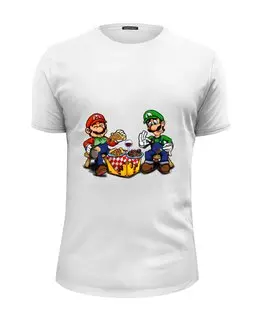 Заказать мужскую футболку в Москве. Футболка базовая Mario&Luigi от balden - готовые дизайны и нанесение принтов.