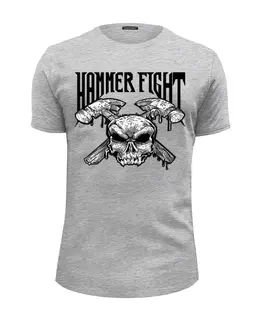 Заказать мужскую футболку в Москве. Футболка базовая Hammer Fight от Leichenwagen - готовые дизайны и нанесение принтов.
