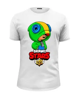 Заказать мужскую футболку в Москве. Футболка базовая BRAWL STARS LEON от geekbox - готовые дизайны и нанесение принтов.