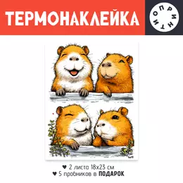 Термонаклейка DTF, 18x23 см (2 шт.)