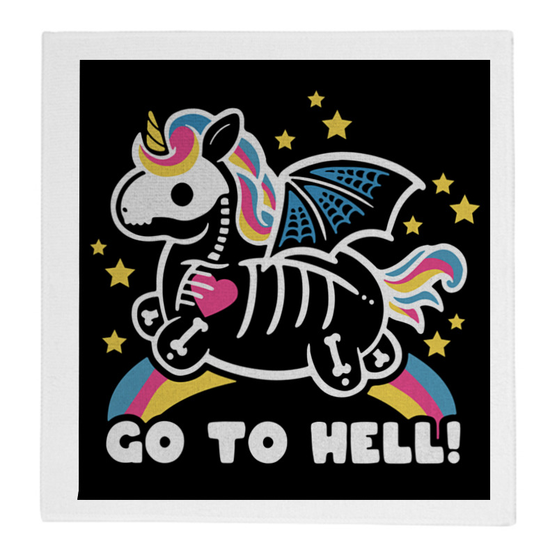 Printio Полотенце 30×30 см Go to hell unicorn