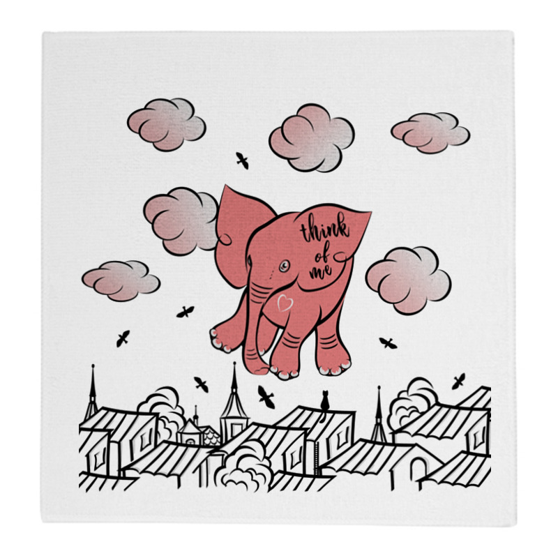 Printio Полотенце 30×30 см Розовый слоник