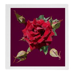 Заказать полотенца в Москве. Полотенце 30x30 см Rose Low Poly vector от natulia_hatulia@yahoo.com - готовые дизайны и нанесение принтов.