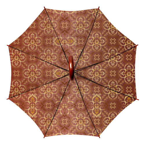 Заказать зонт в Москве. Зонт-трость двусторонний с деревянной ручкой Узорный от BeliySlon - готовые дизайны и нанесение принтов.