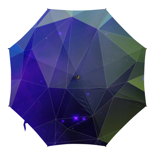 Заказать зонт в Москве. Зонт-трость двусторонний с деревянной ручкой Космический треугольник от galaxy secret - готовые дизайны и нанесение принтов.