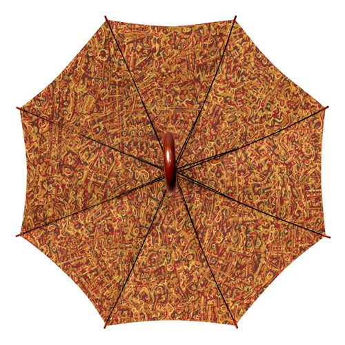 Заказать зонт в Москве. Зонт-трость двусторонний с деревянной ручкой Корица от Vadim Koval - готовые дизайны и нанесение принтов.