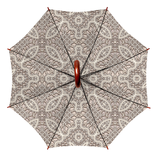 Заказать зонт в Москве. Зонт-трость двусторонний с деревянной ручкой Ажурный от Ирина - готовые дизайны и нанесение принтов.