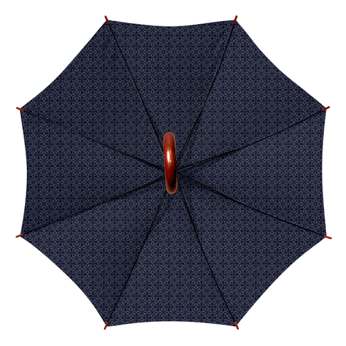 Заказать зонт в Москве. Зонт-трость двусторонний с деревянной ручкой Орнамент капельки оливковые от Лана  - готовые дизайны и нанесение принтов.