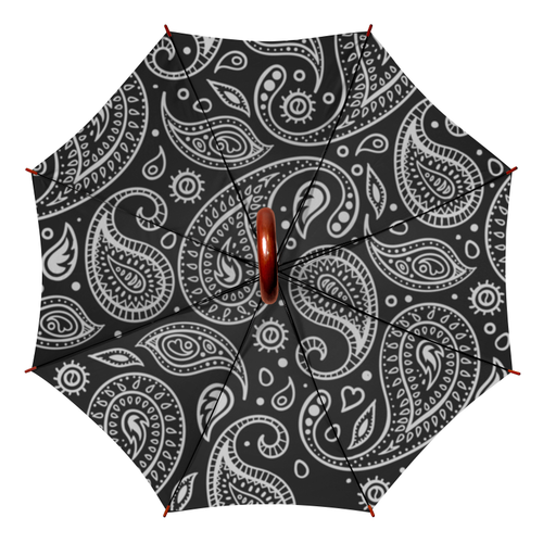 Заказать зонт в Москве. Зонт-трость двусторонний с деревянной ручкой Индийский огурец от BeliySlon - готовые дизайны и нанесение принтов.