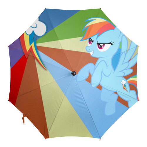 Заказать зонт в Москве. Зонт-трость двусторонний с деревянной ручкой Rainbow Dash Color Line от shadow_dash - готовые дизайны и нанесение принтов.