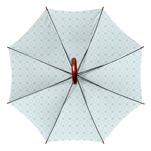 Заказать зонт в Москве. Зонт-трость двусторонний с деревянной ручкой Голубой узор от valezar - готовые дизайны и нанесение принтов.