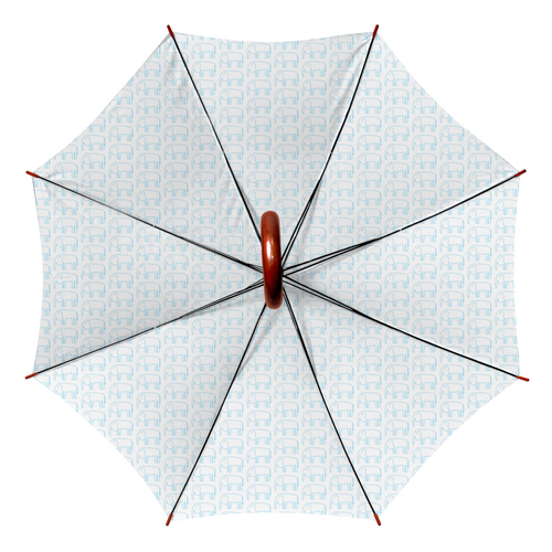 Заказать зонт в Москве. Зонт-трость двусторонний с деревянной ручкой Синий слон от Vadim Koval - готовые дизайны и нанесение принтов.