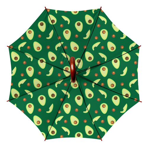 Заказать зонт в Москве. Зонт-трость двусторонний с деревянной ручкой Авокадо от IrinkaArt  - готовые дизайны и нанесение принтов.