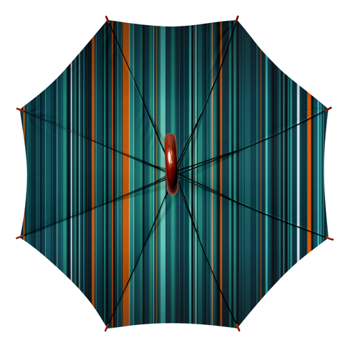 Заказать зонт в Москве. Зонт-трость двусторонний с деревянной ручкой Полосатая абстракция от BeliySlon - готовые дизайны и нанесение принтов.