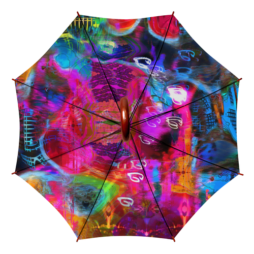 Заказать зонт в Москве. Зонт-трость двусторонний с деревянной ручкой Abstract Raster 372 от Мастер Спектр - готовые дизайны и нанесение принтов.