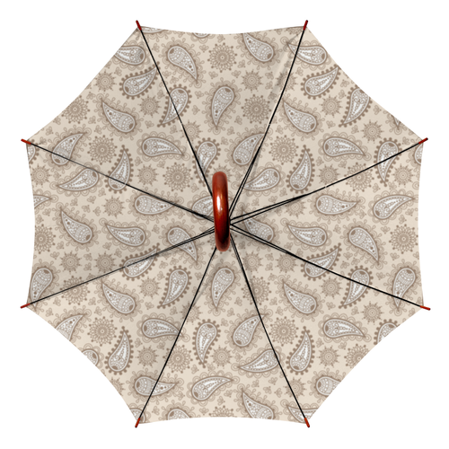 Заказать зонт в Москве. Зонт-трость двусторонний с деревянной ручкой Индийский огурец от BeliySlon - готовые дизайны и нанесение принтов.