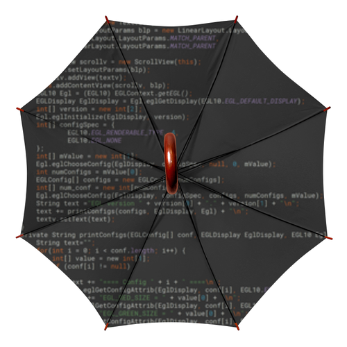 Заказать зонт в Москве. Зонт-трость двусторонний с деревянной ручкой Программный код от bd-art  - готовые дизайны и нанесение принтов.