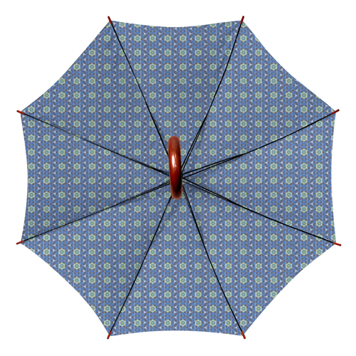 Заказать зонт в Москве. Зонт-трость двусторонний с деревянной ручкой Геометрический орнамент от valezar - готовые дизайны и нанесение принтов.