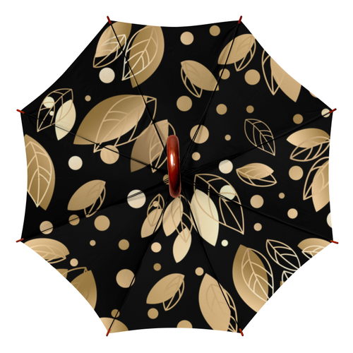 Заказать зонт в Москве. Зонт-трость двусторонний с деревянной ручкой Золото от Ирина - готовые дизайны и нанесение принтов.