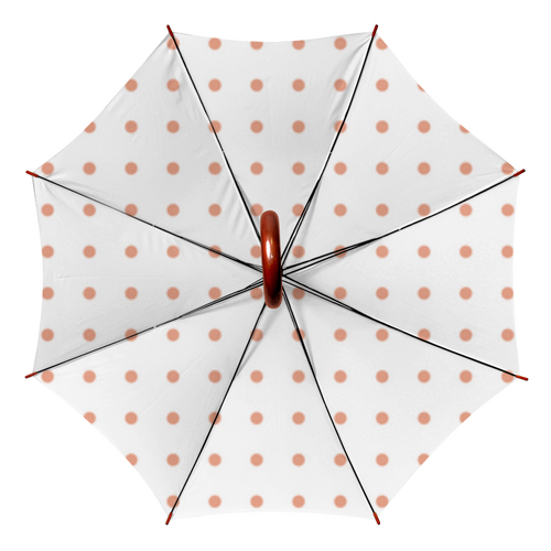 Заказать зонт в Москве. Зонт-трость двусторонний с деревянной ручкой Горох от natulia_hatulia@yahoo.com - готовые дизайны и нанесение принтов.