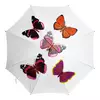 Заказать зонт в Москве. Зонт-трость двусторонний с деревянной ручкой Яркие бабочки от Alexey Evsyunin - готовые дизайны и нанесение принтов.