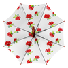 Заказать зонт в Москве. Зонт-трость двусторонний с деревянной ручкой Зонт-трость Красные цветы от mrs-snit@yandex.ru - готовые дизайны и нанесение принтов.