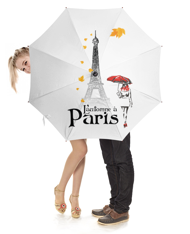 Printio Зонт-трость с деревянной ручкой Осень в париже. printio зонт трость с деревянной ручкой пес с зонтом и цветком