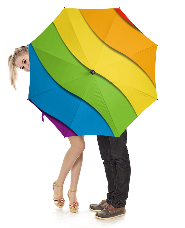 Printio Зонт-трость с деревянной ручкой Радуга женский зонт разноцветный радуга 24 спицы meddo