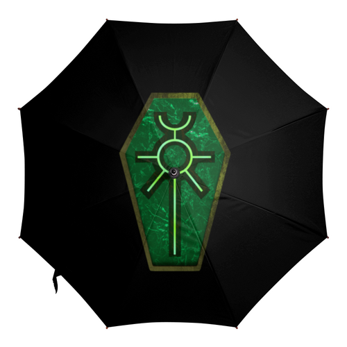 Заказать зонт в Москве. Зонт-трость с деревянной ручкой Некроны от GeekFox  - готовые дизайны и нанесение принтов.