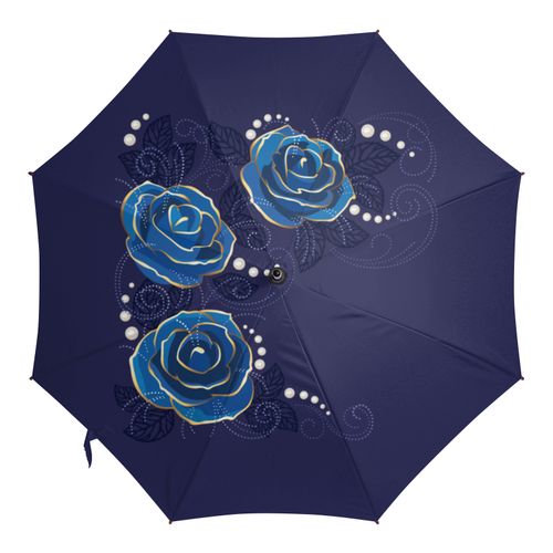 Заказать зонт в Москве. Зонт-трость с деревянной ручкой Цветы от Ирина - готовые дизайны и нанесение принтов.