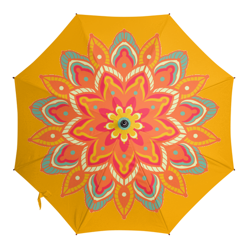 Заказать зонт в Москве. Зонт-трость с деревянной ручкой Мандала от tiff20 - готовые дизайны и нанесение принтов.