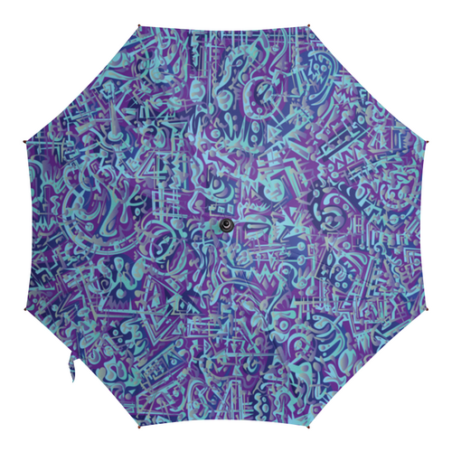 Заказать зонт в Москве. Зонт-трость с деревянной ручкой Голубое в фиолетовом от Vadim Koval - готовые дизайны и нанесение принтов.