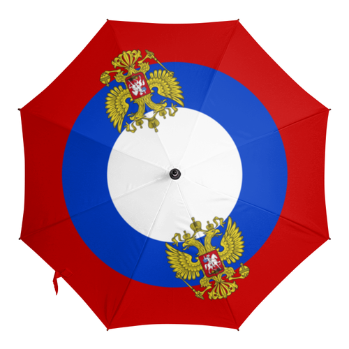 Заказать зонт в Москве. Зонт-трость с деревянной ручкой Флаг России от geekbox - готовые дизайны и нанесение принтов.