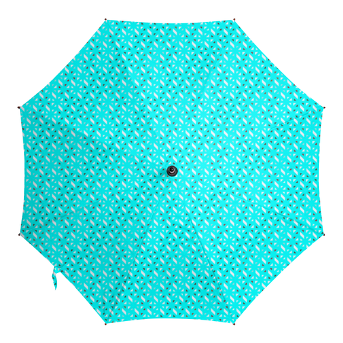 Заказать зонт в Москве. Зонт-трость с деревянной ручкой Голубой узор от valezar - готовые дизайны и нанесение принтов.