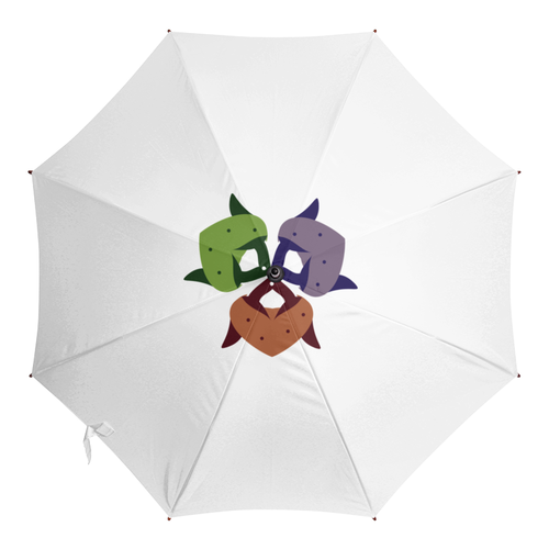 Заказать зонт в Москве. Зонт-трость с деревянной ручкой Зонт Клубничка от Baidukova Marina - готовые дизайны и нанесение принтов.