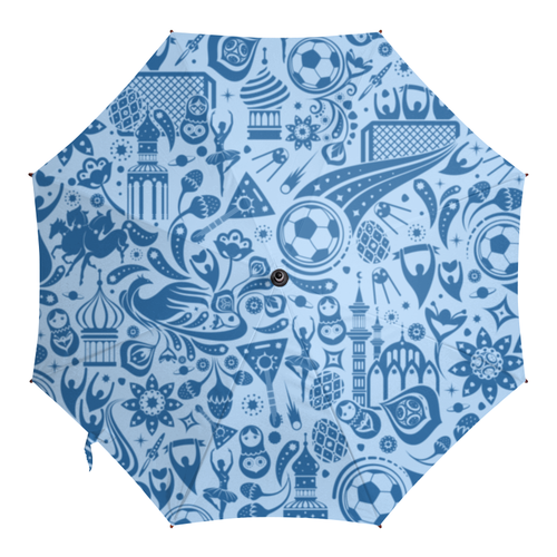 Заказать зонт в Москве. Зонт-трость с деревянной ручкой Футбол от Ирина - готовые дизайны и нанесение принтов.