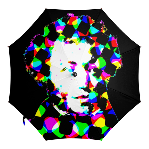Заказать зонт в Москве. Зонт-трость с деревянной ручкой Пушкин от d_ari.design@mail.ru - готовые дизайны и нанесение принтов.