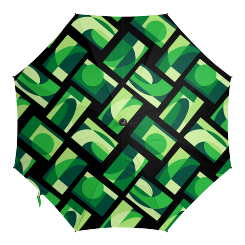 Заказать зонт в Москве. Зонт-трость с деревянной ручкой Зеленая абстракция от IrinkaArt  - готовые дизайны и нанесение принтов.