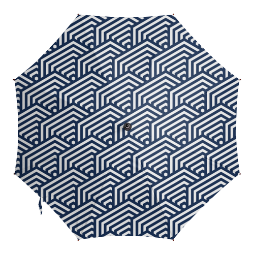 Заказать зонт в Москве. Зонт-трость с деревянной ручкой Геометрический от BeliySlon - готовые дизайны и нанесение принтов.