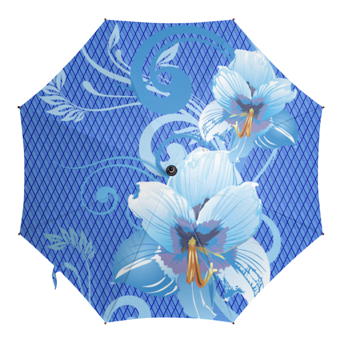Заказать зонт в Москве. Зонт-трость с деревянной ручкой Лилии от valezar - готовые дизайны и нанесение принтов.