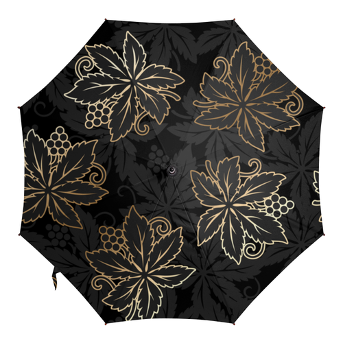 Заказать зонт в Москве. Зонт-трость с деревянной ручкой Листья от Ирина - готовые дизайны и нанесение принтов.