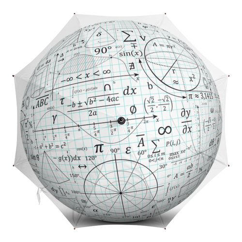 Заказать зонт в Москве. Зонт-трость с деревянной ручкой Арифметика. от Наталья Чернова - готовые дизайны и нанесение принтов.
