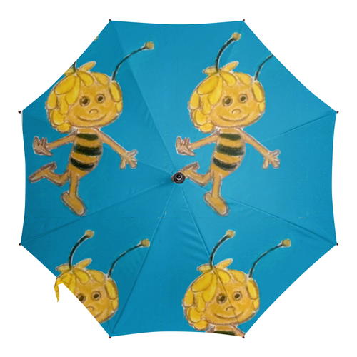 Заказать зонт в Москве. Зонт-трость с деревянной ручкой Пчелка от mrs-snit@yandex.ru - готовые дизайны и нанесение принтов.