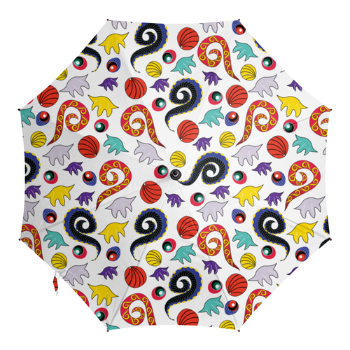 Заказать зонт в Москве. Зонт-трость с деревянной ручкой на морской глубине от ELENA ZHARINOVA - готовые дизайны и нанесение принтов.