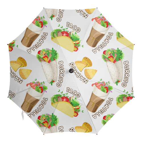 Заказать зонт в Москве. Зонт-трость с деревянной ручкой Мексиканская еда от IrinkaArt  - готовые дизайны и нанесение принтов.