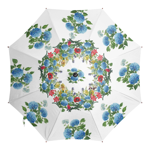 Заказать зонт в Москве. Зонт-трость с деревянной ручкой Цветочный бум от Julissa_limejuice - готовые дизайны и нанесение принтов.
