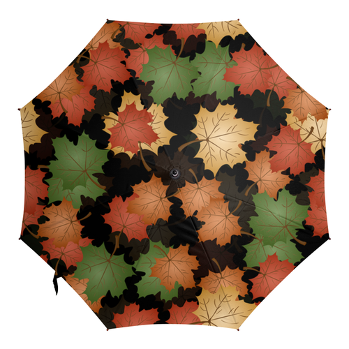 Заказать зонт в Москве. Зонт-трость с деревянной ручкой листья клена осень от Екатерина Куриленко - готовые дизайны и нанесение принтов.